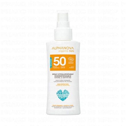 ALPHANOVA Organic Sun - Spray solaire Format voyage SPF50 90g